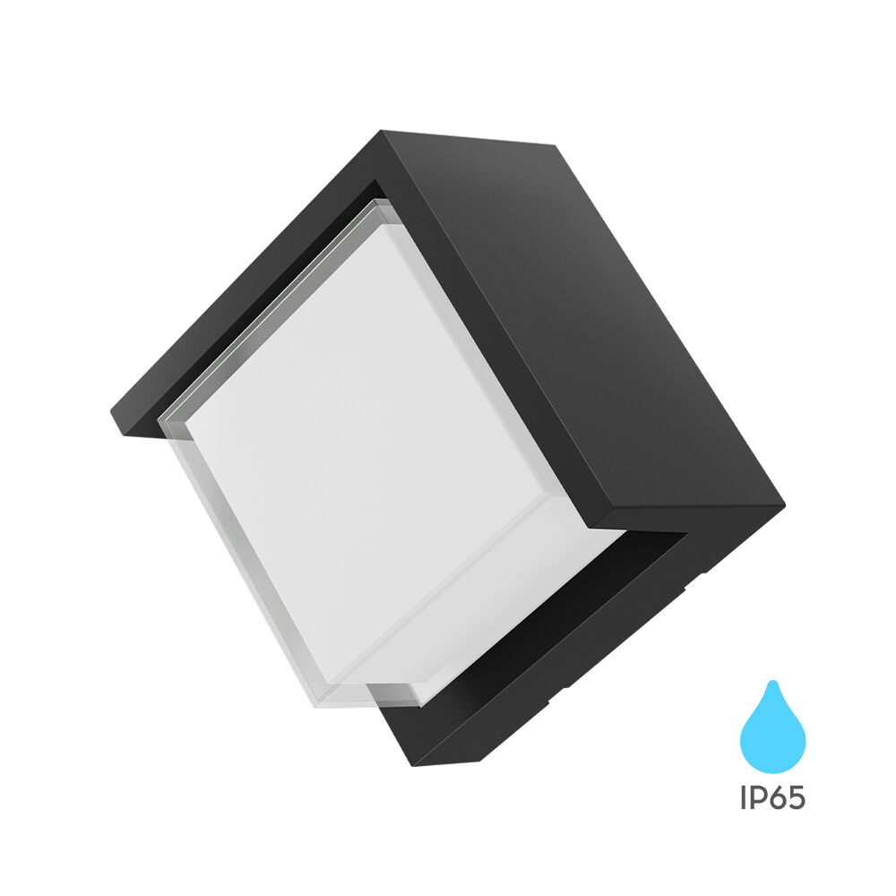 BRY-WALLS-G1-SQR-BLC-15W-3000K-IP65-WALL LIGHT - 1