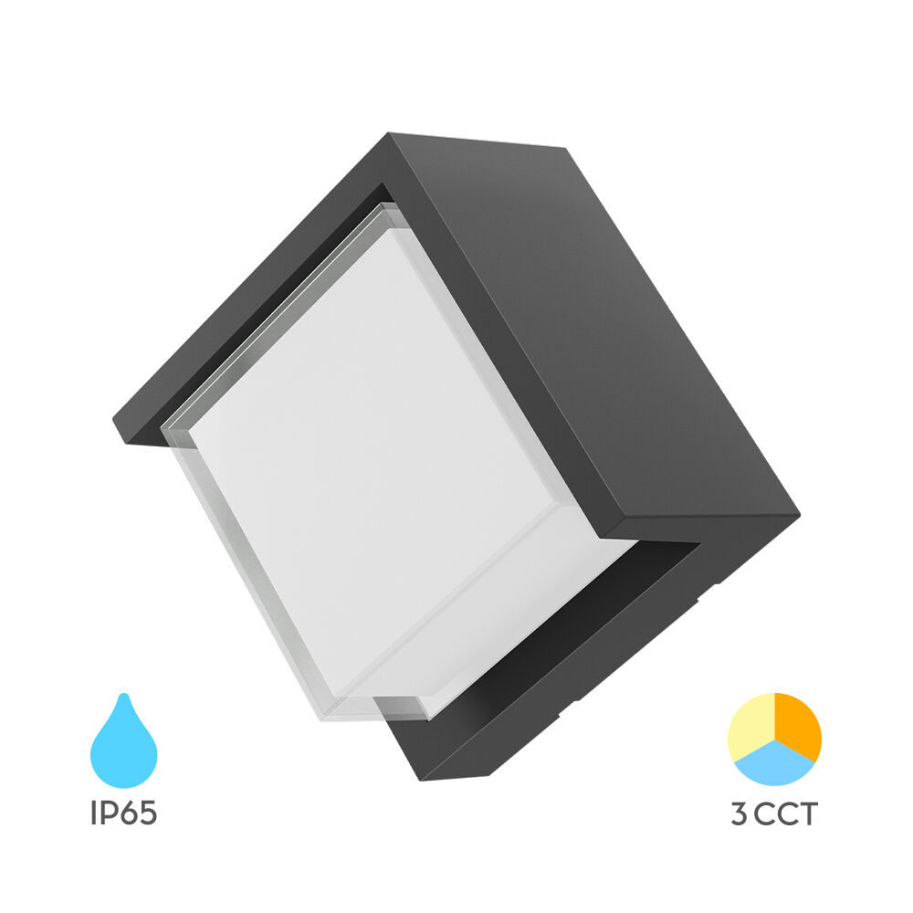 BRY-WALLS-G1-SQR-GRY-15W-3IN1-IP65-WALL LIGHT - 1