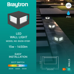 BRY-WALLS-G1-RND-BLC-15W-3IN1-IP65-WALL LIGHT - 3