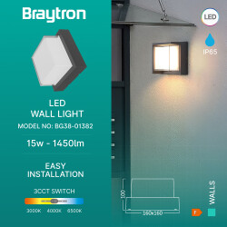 BRY-WALLS-G2-SQR-GRY-15W-3IN1-IP65-WALL LIGHT - 3