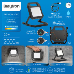 BRY-WLP40-BLC-60W-6500K-BATTERY WORK LIGHT - 3