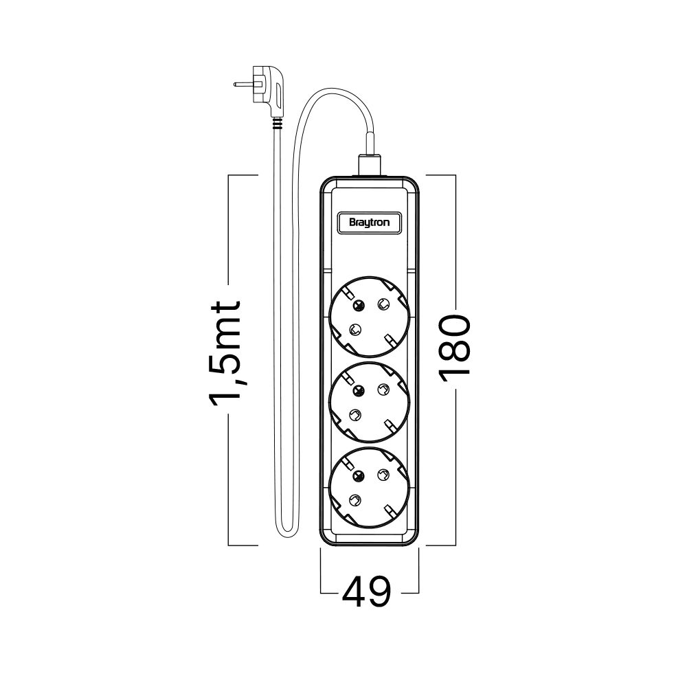 BRY-XLINE-3WAY-EU-3x1,5mm2-1,5M-EXT.SOCKET - 7