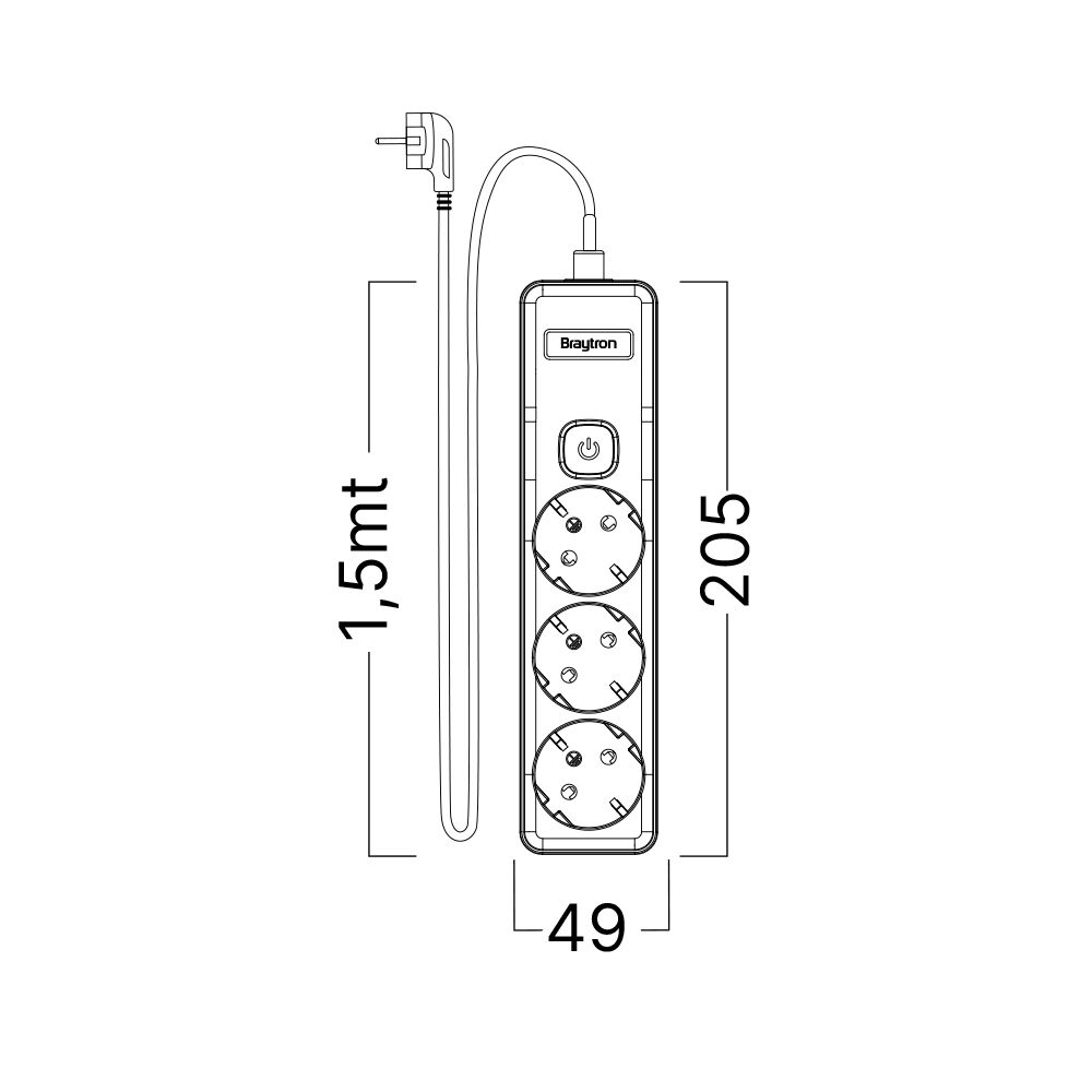 BRY-XLINE-3WAY-EU-SWC-3x1,5mm2-1,5M-EXT.SOCKET - 7