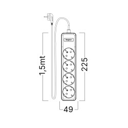 BRY-XLINE-4WAY-EU-3x1,5mm2-1,5M-EXT.SOCKET - 7