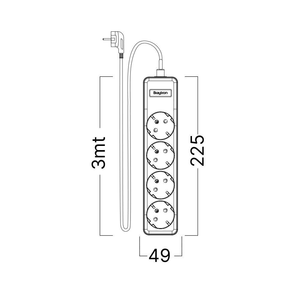 BRY-XLINE-4WAY-EU-3x1,5mm2-3M-EXT.SOCKET - 7