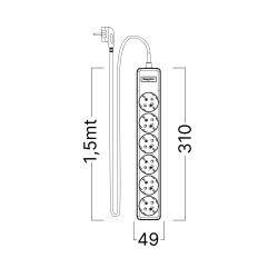 BRY-XLINE-6WAY-EU-3x1,5mm2-1,5M-EXT.SOCKET - 7