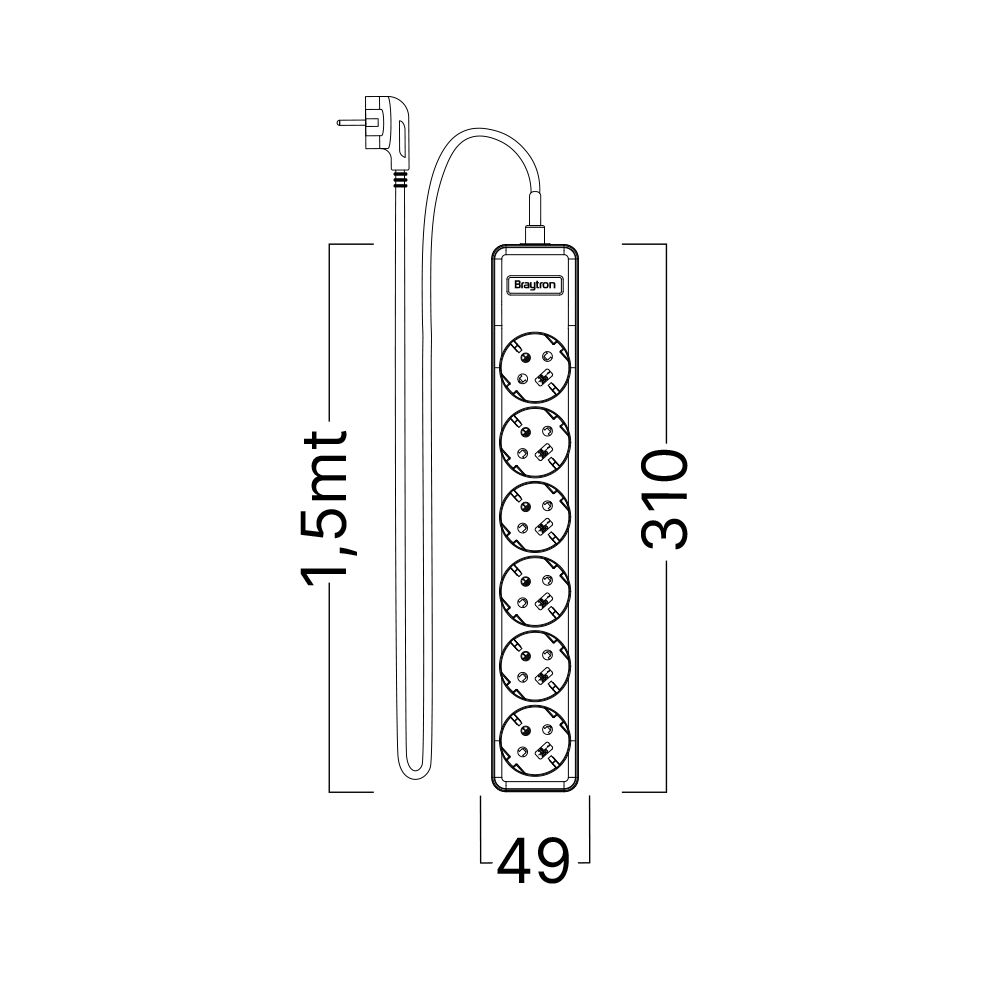 BRY-XLINE-6WAY-EU-3x1,5mm2-1,5M-EXT.SOCKET - 7