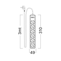 BRY-XLINE-6WAY-EU-3x1,5mm2-3M-EXT.SOCKET - 7