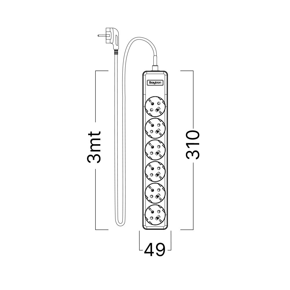 BRY-XLINE-6WAY-EU-3x1,5mm2-3M-EXT.SOCKET - 7