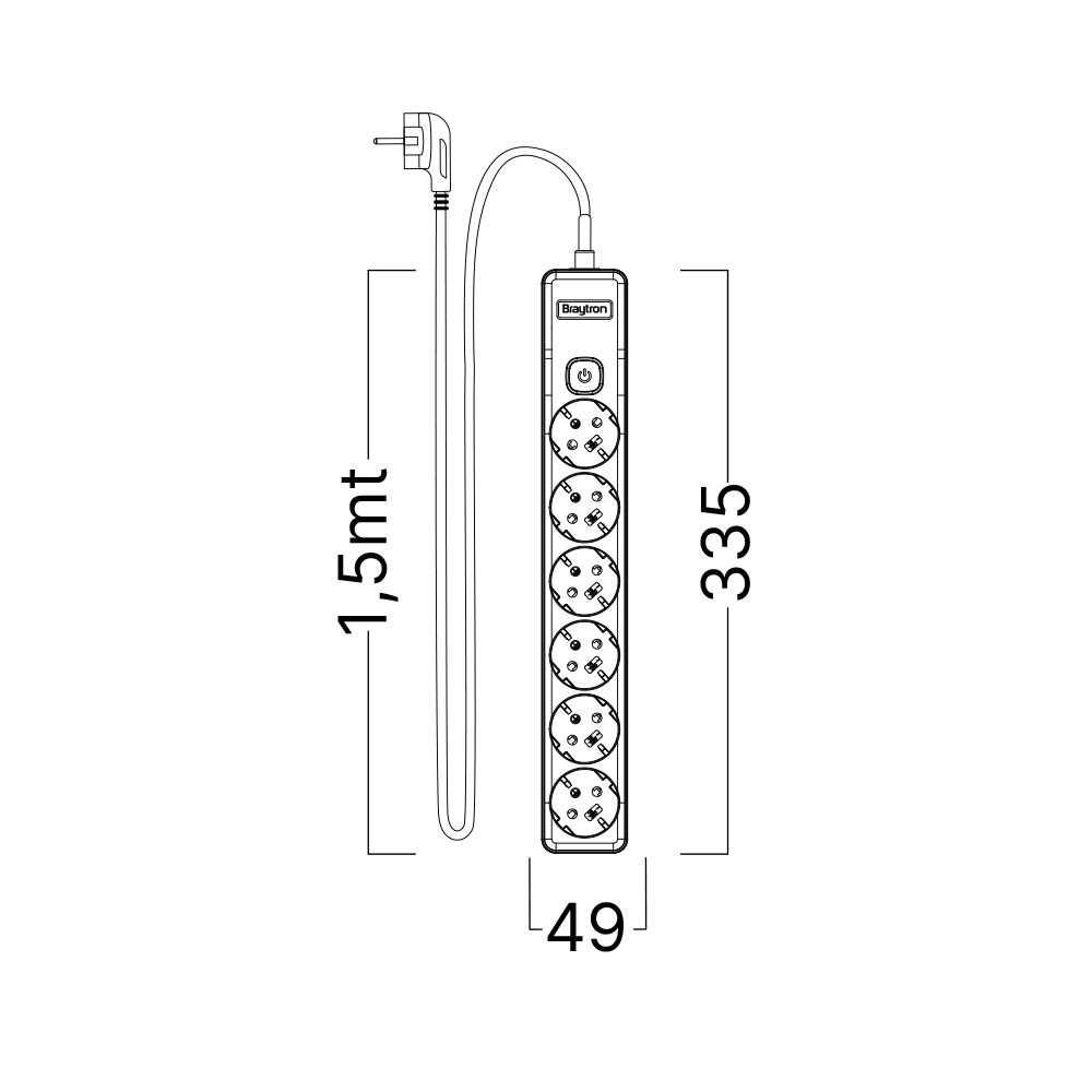 BRY-XLINE-6WAY-EU-SWC-3x1,5mm2-1,5M-EXT.SOCKET - 7