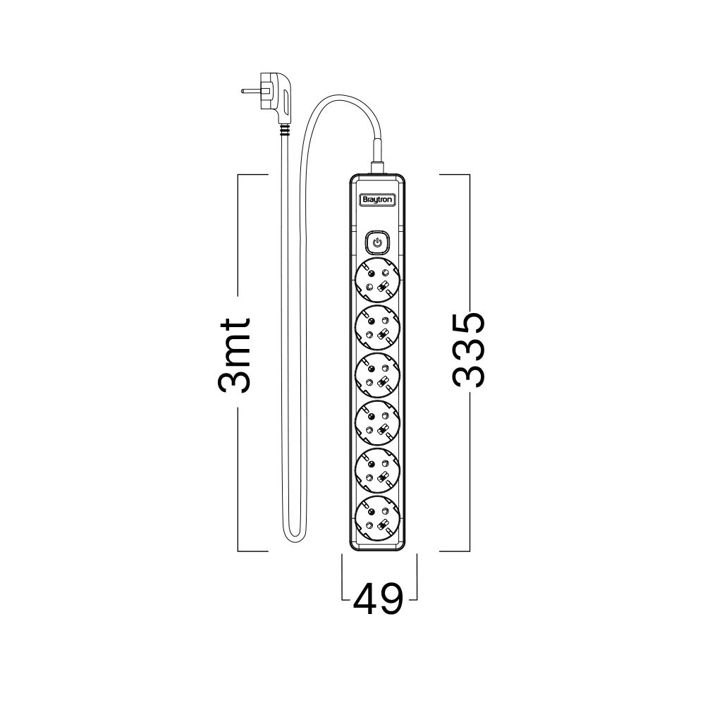 BRY-XLINE-6WAY-EU-SWC-3x1,5mm2-3M-EXT.SOCKET - 7